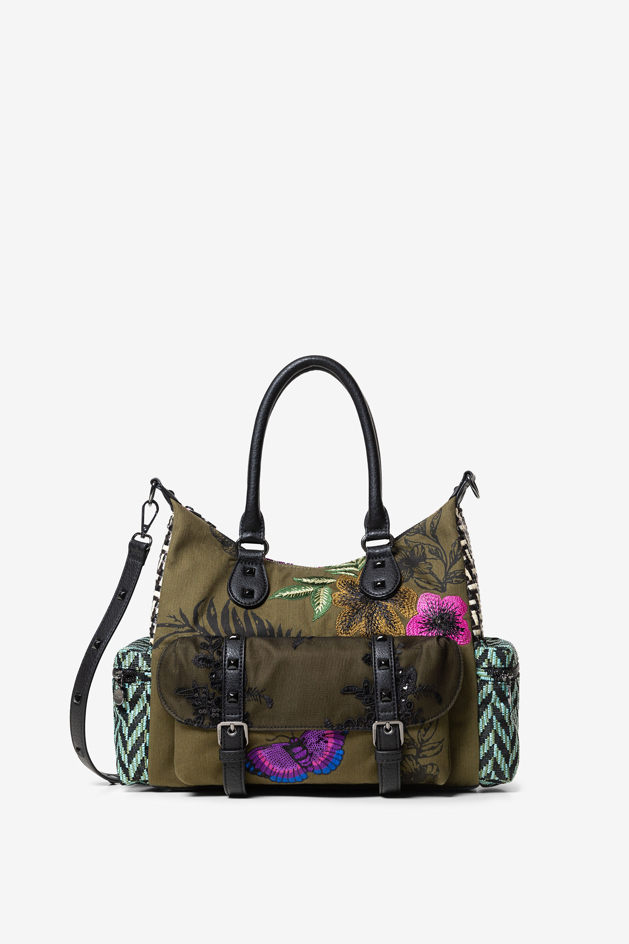 Sac patchwork de tissus et textures - BLACK - U