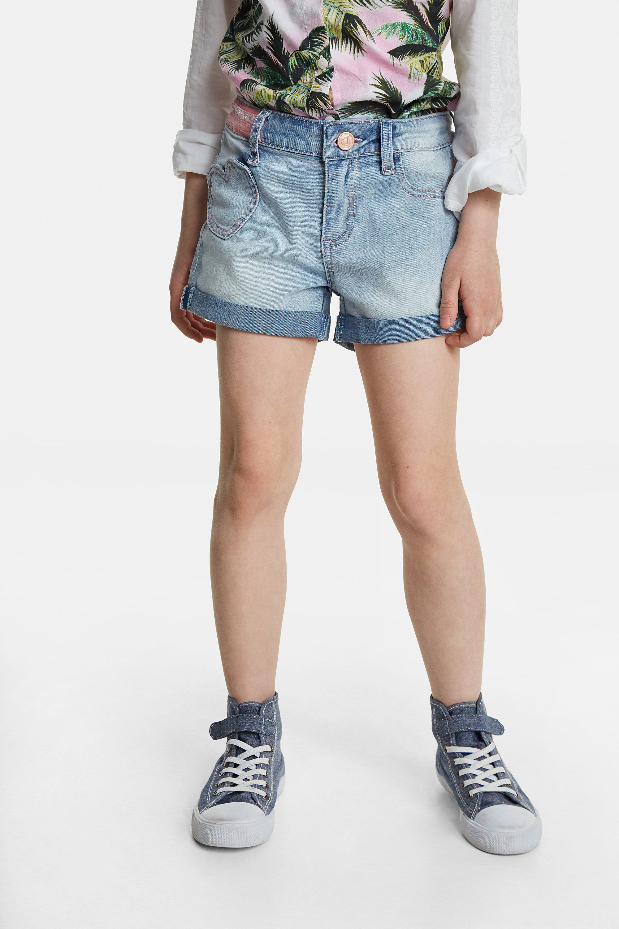 Jean shorts with heart - BLUE - 11/12