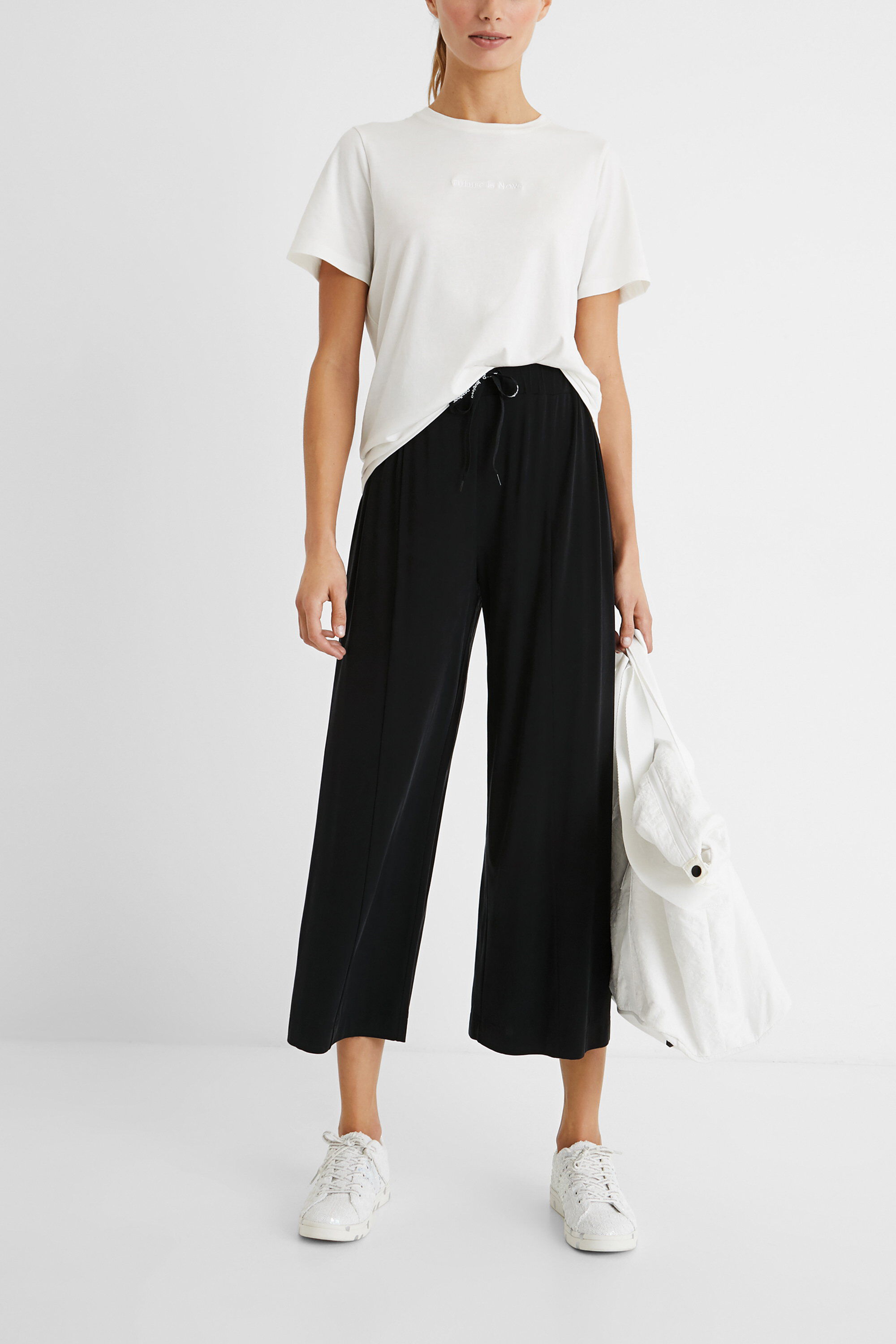 Pantalon fluide à cordon - BLACK - L