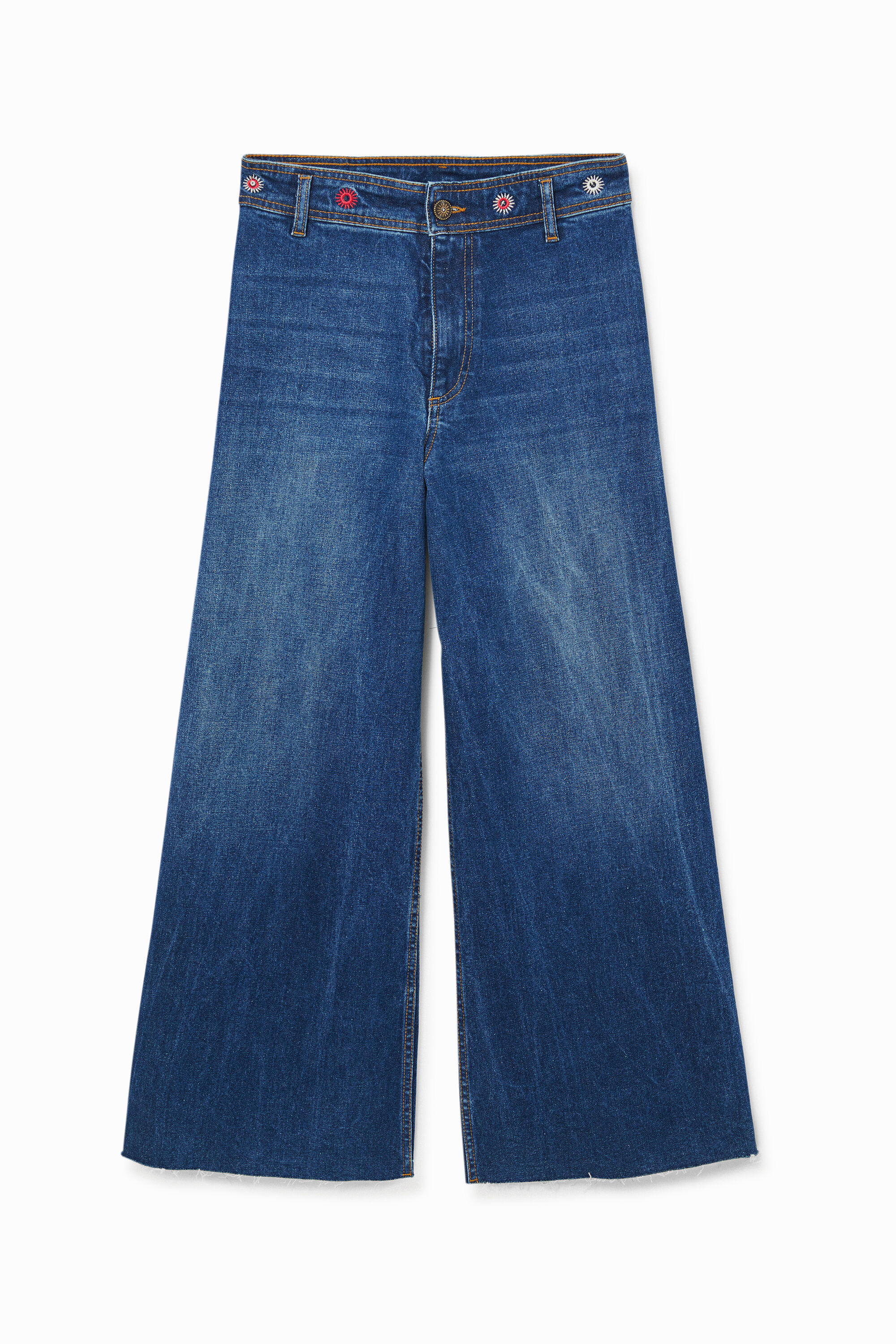 Pantalón vaquero tobillero pata ancha