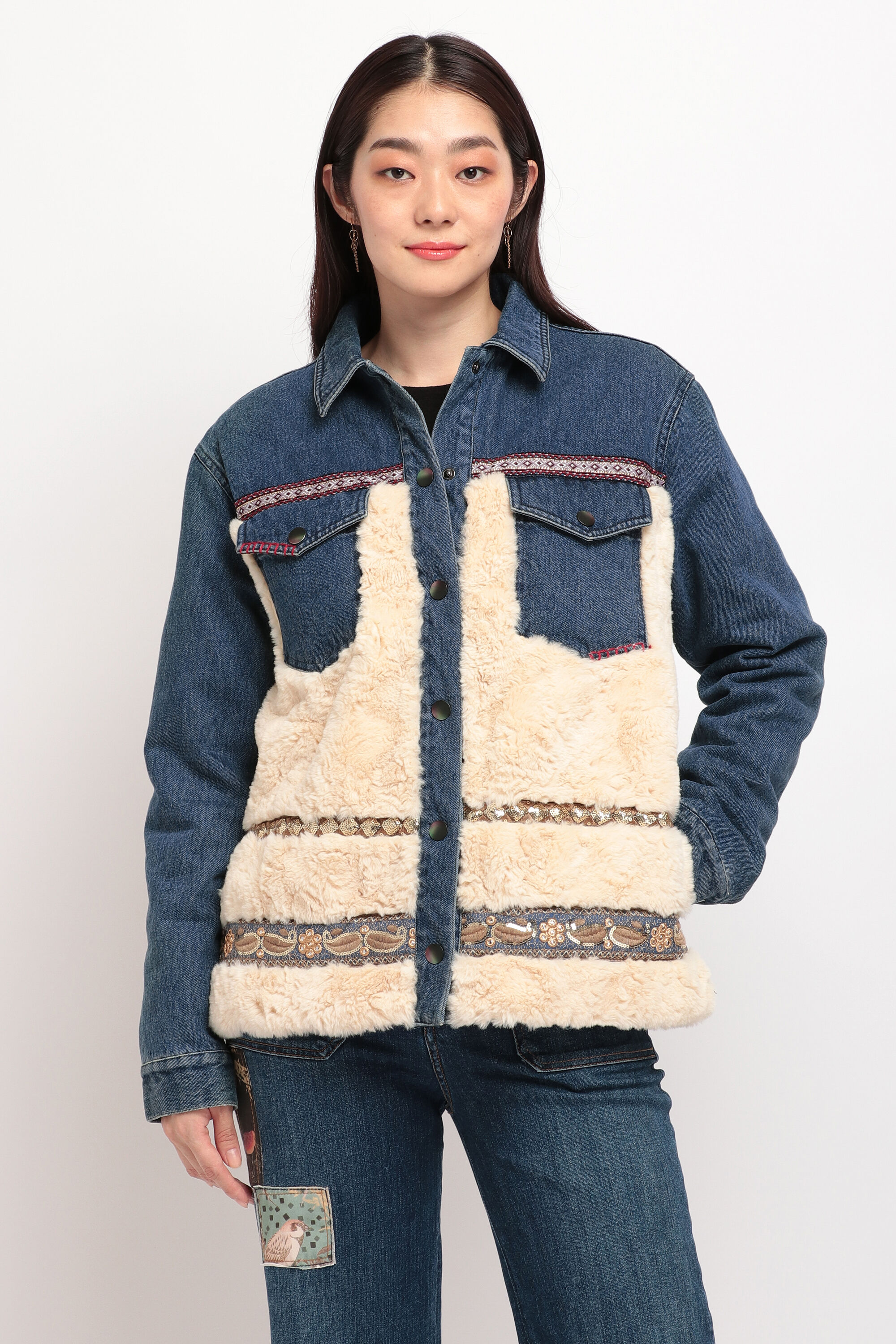 デニム&ボア ハイブリッドジャケット | Desigual.com