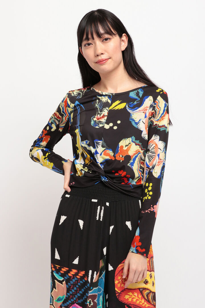 
ウエストギャザー 花柄Tシャツ | Desigual