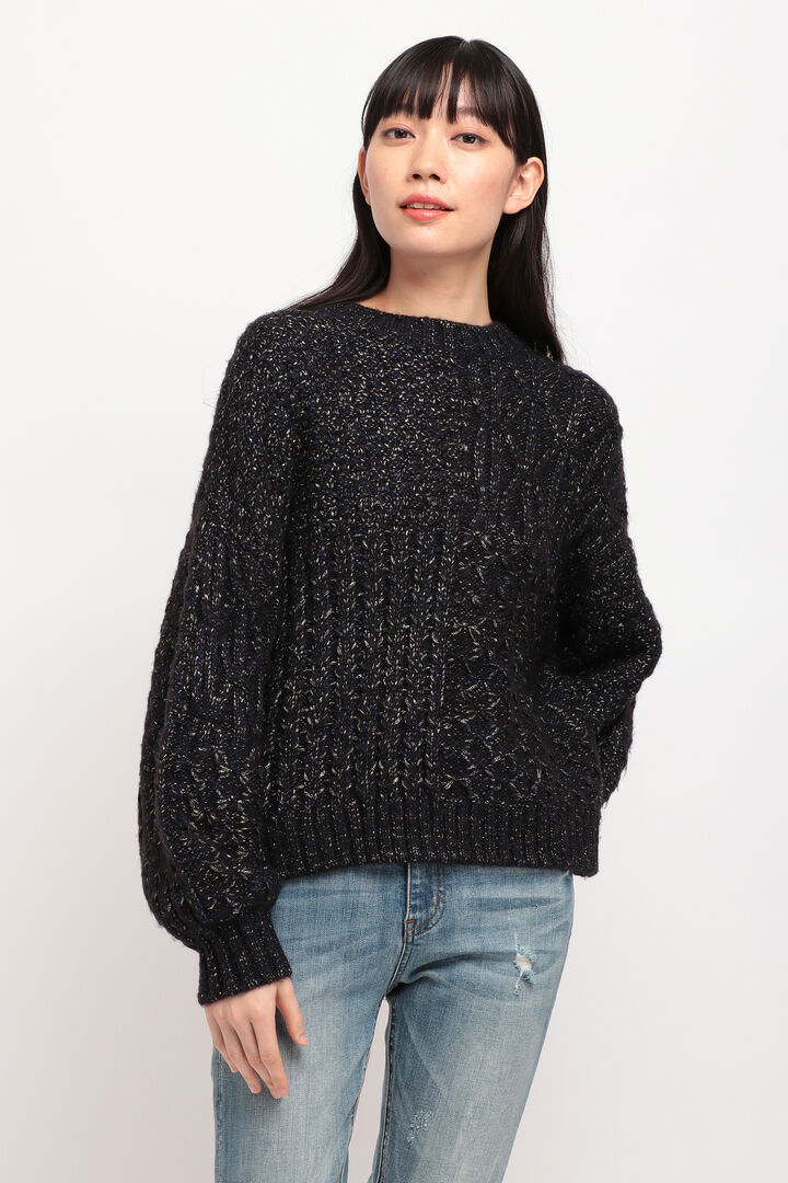 
ケーブル編み ローゲージニットセーター